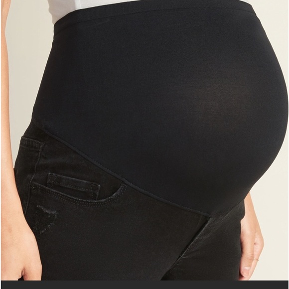 NWOT Old Navy ROCKSTAR Super Skinny Maternity Jeans Distressed Blackwell SZ 14 - Picture 2 of 6